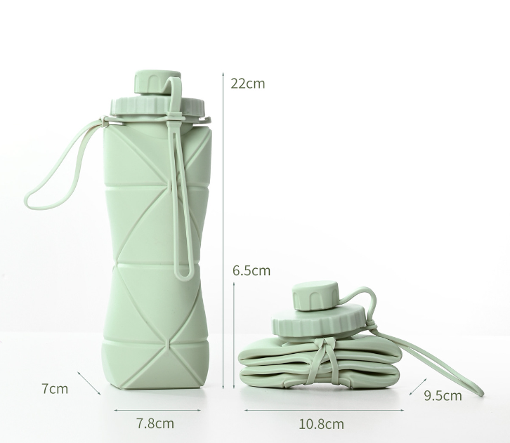 Faltbare Silikon-Wasserflasche - 600 ml